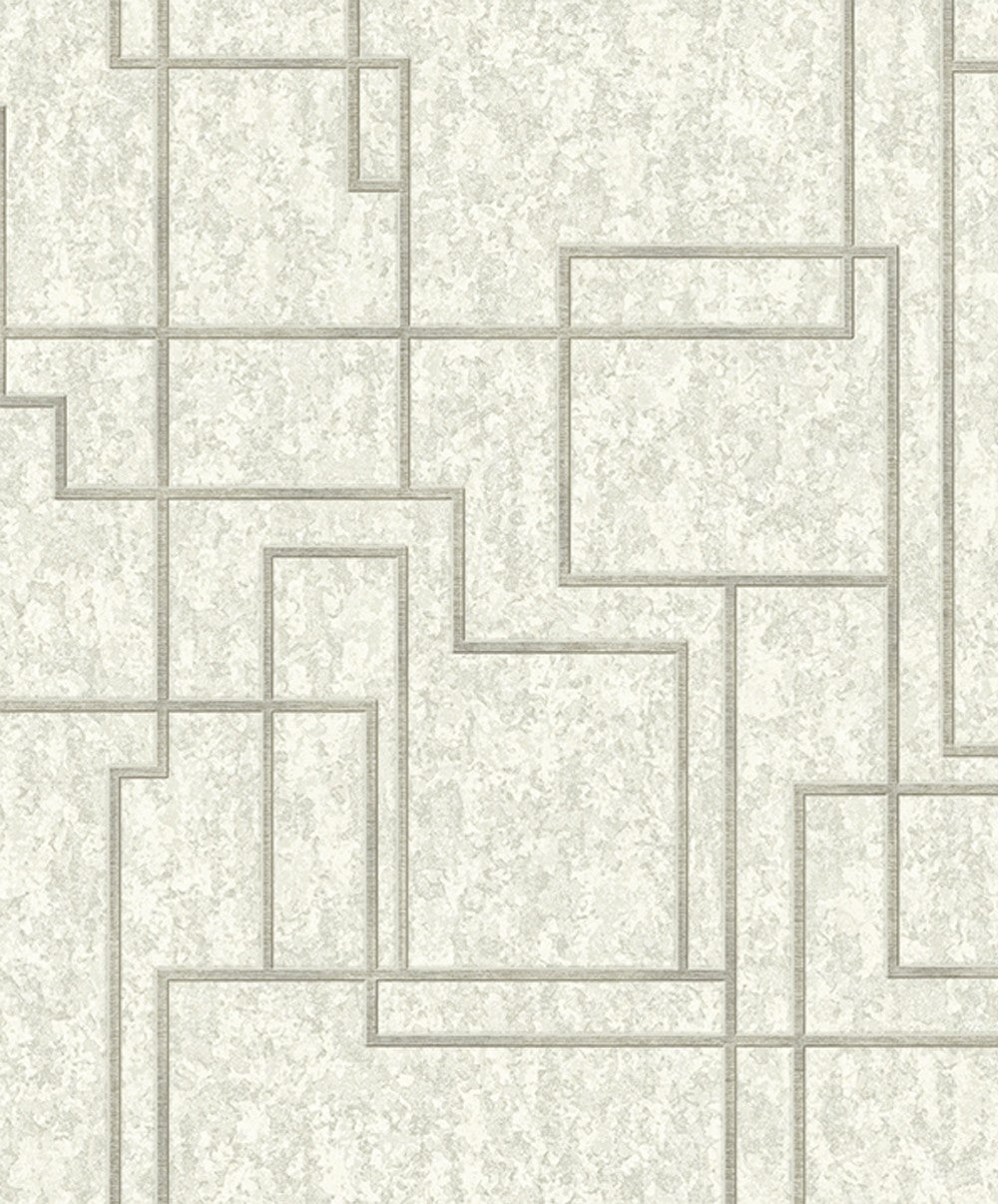 Angular Ambeience Off-White Geometric Wallpaper.