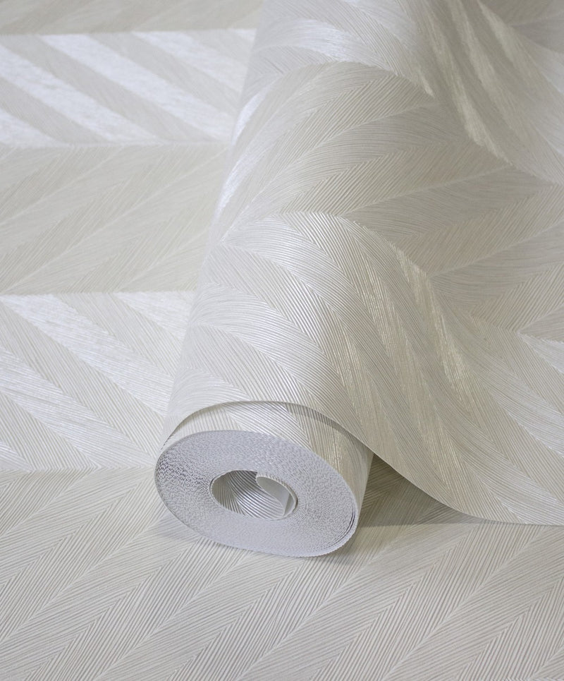 Off white Ivory Illusion Geometric Wallpaper