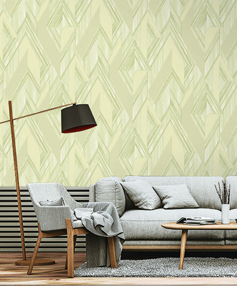 Radiant Rhombus Grey Geometric Wallpaper.