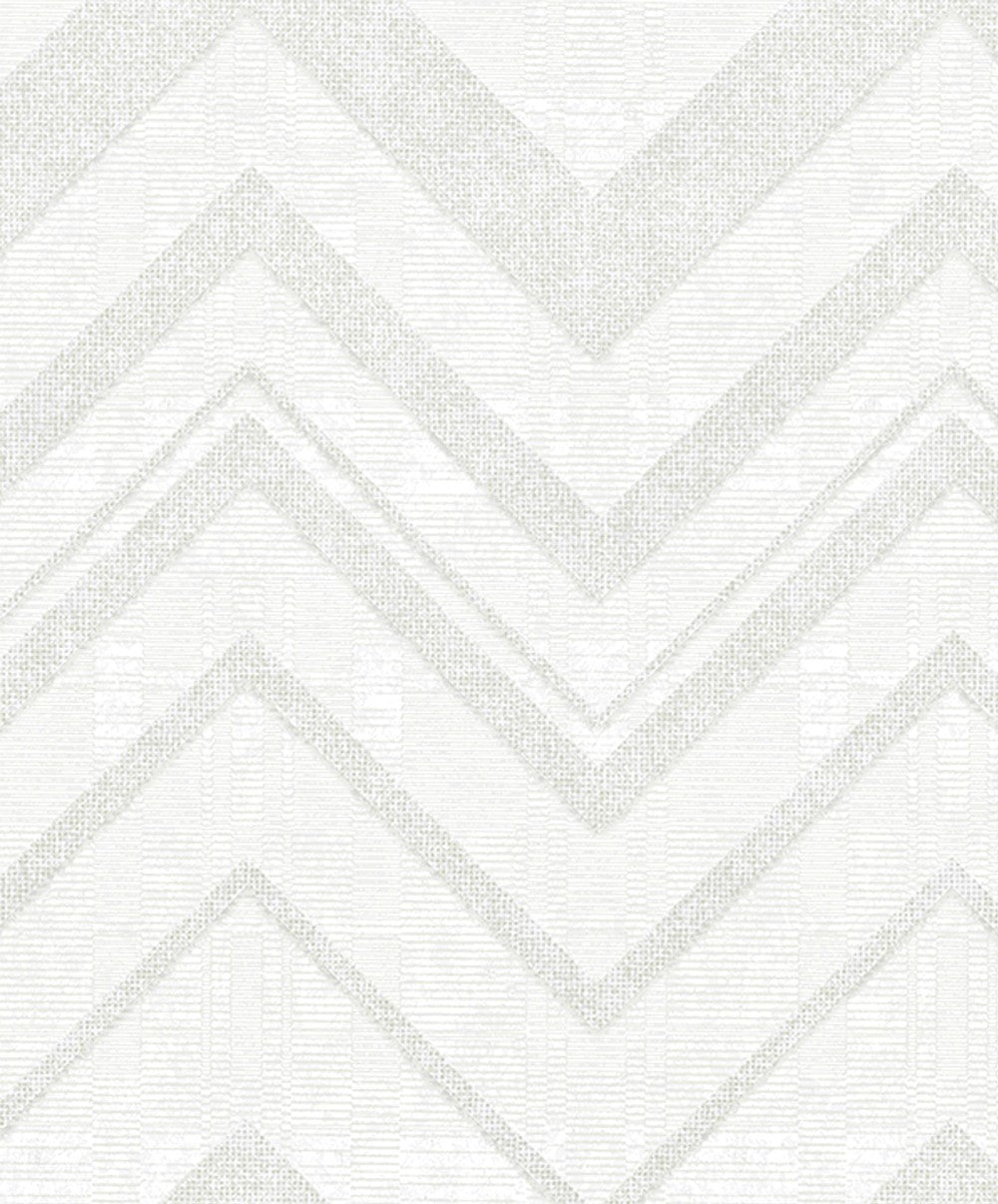 White Wave Geometric Wallpaper.