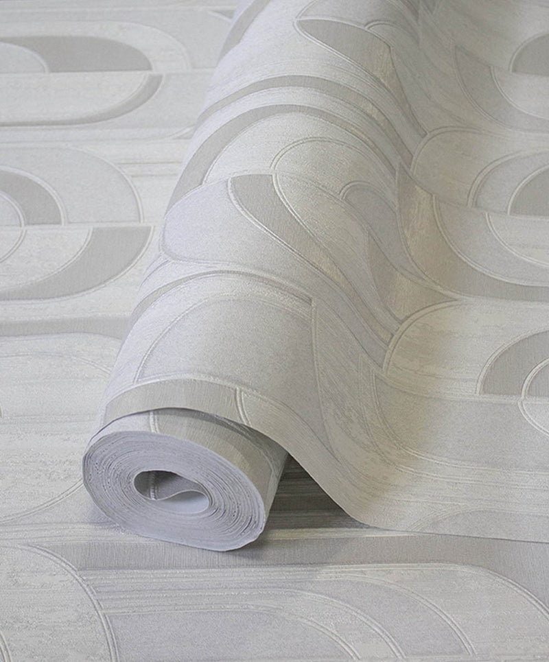Ivory Off -White Illusion  Wallpaper.