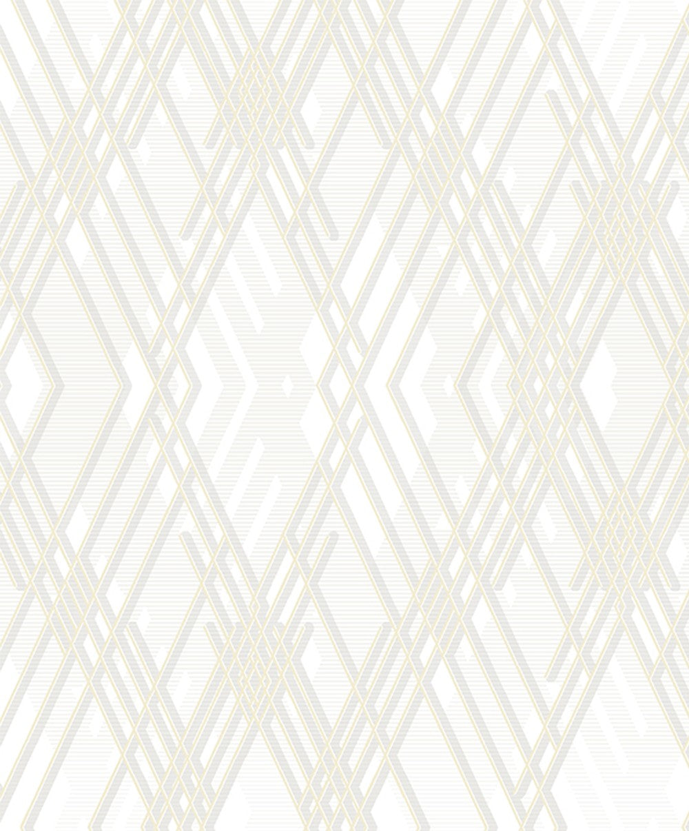 Criss Crossed Off White Ivory Geometric Wallpaper for walls