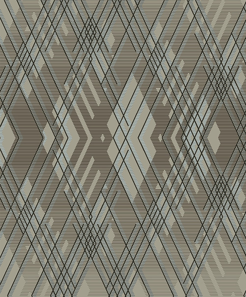 Criss-Crossed Grey Trellis Geometric Wallpaper.