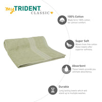 MYTRIDENT Bath Towel for Men Large Size, Cotton Bath Towel for Women, Classic Towel, 525 GSM 100% Cotton Towel for Bath, Bathsheet Nature Green