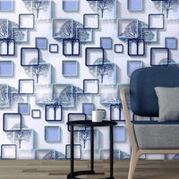 Wall Stickers Wallpaper DIY Decal (45 x 500 cm) 3D Frames PVC DIY Self Adhesive, Active Blue