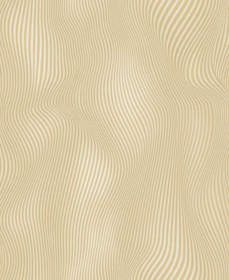 Beige Abstract Striped Embossed Wallpaper