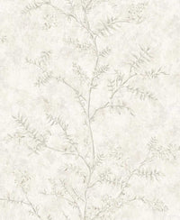 Silver slitted fern floral Wallpaper