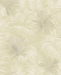 Bahama Rug off-white grey palm Wallpaper