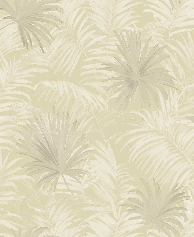 Bahama Rug off-white grey palm Wallpaper