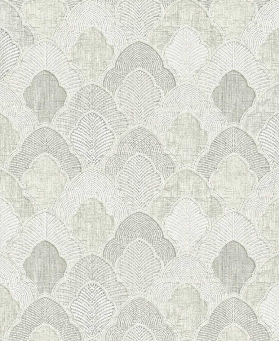 Embossed classy silver geometric Wallpaper