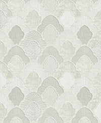 Embossed classy silver geometric Wallpaper