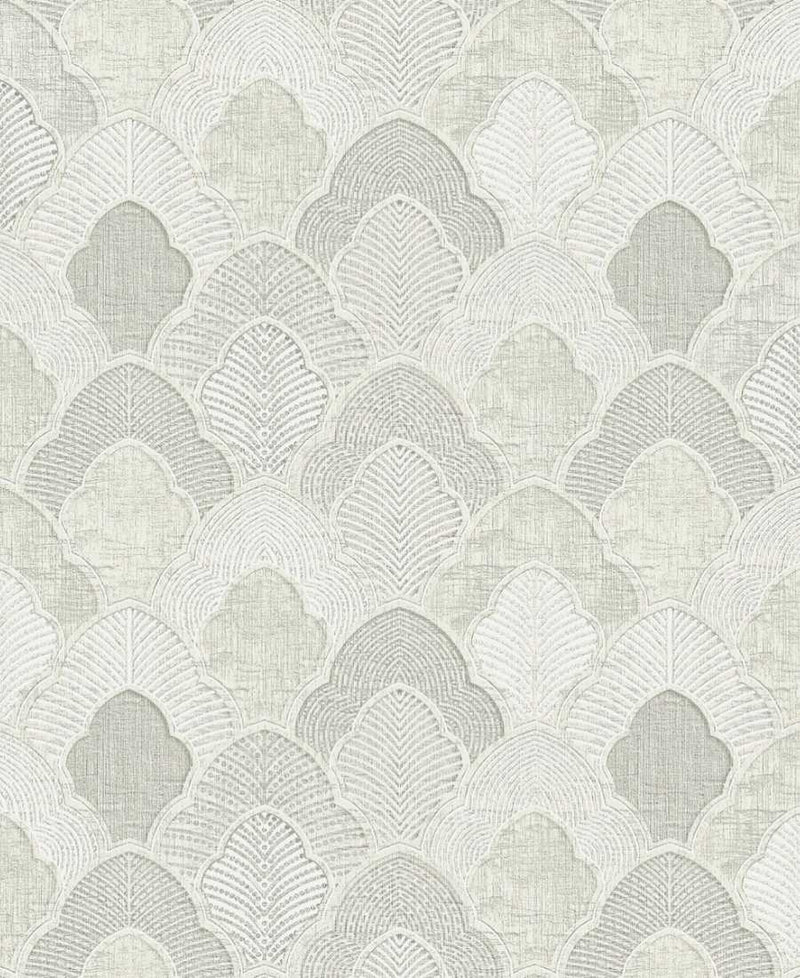 Embossed classy silver geometric Wallpaper