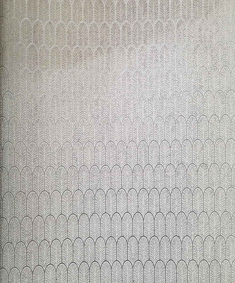 Classical Silver Design Light Gray Lisbon Wallpaper Roll for Wall Decoration. Roll Size 57 Sq.ft