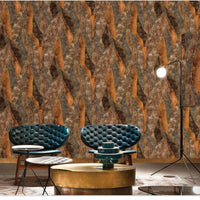 Wooden Design Brown Mix Color Wallpaper Roll for Wall Covering Living Room, Bedroom Wall Tejas