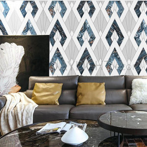 Gray & Silver Geometric Wallpaper Roll for Wall Covering Living Room, Bedroom Wall Tejas