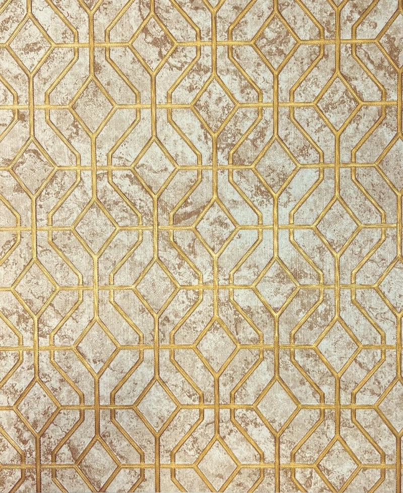 Mamora Trellis Cork Geometric Wallpaper Roll for Wall Covering Living Room, Bedroom Wall Tejas