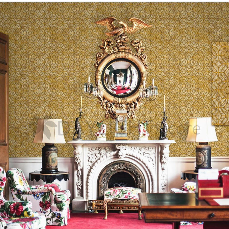 Mamora Trellis Cork Geometric Beige Wallpaper Roll for Wall Covering Living Room, Bedroom Wall Tejas