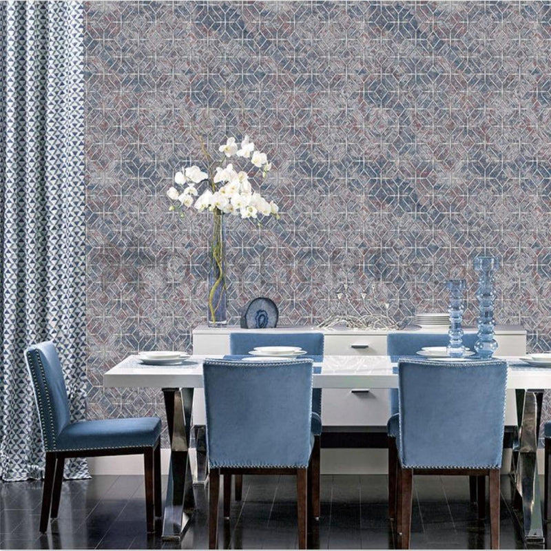 Mamora Trellis Cork Geometric Purple Wallpaper Roll for Wall Covering Living Room, Bedroom Wall Tejas