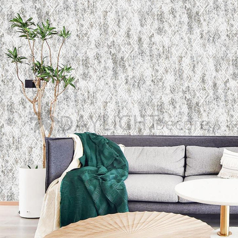 Texture Silver White Wallpaper Roll for Wall Covering Living Room, Bedroom Wall Tejas