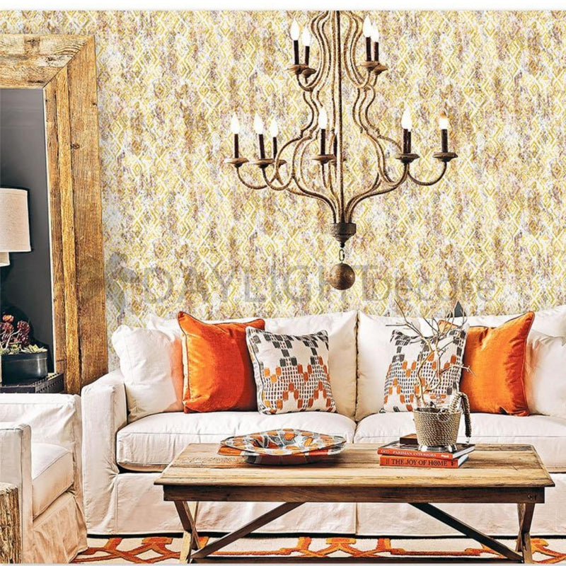 Texture Golden mix Marron Color Wallpaper Roll for Wall Covering Living Room, Bedroom Wall Tejas