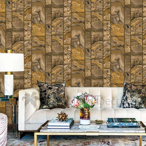 Stone Marvel Design Yellow Mix colour Design Wallpaper Premium Quality Wallpaper for Wall Use Wall Covering Living Room, Bedroom, Kids Room, Office etc. Roll Qty 55 Sq.ft
