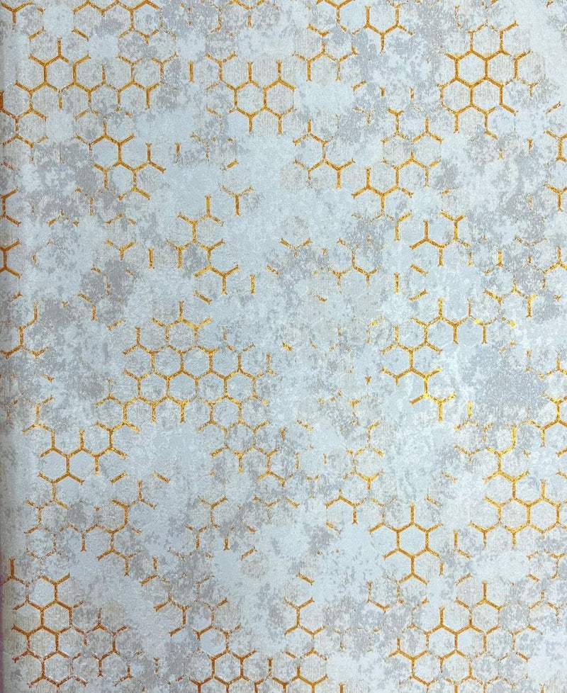 Cream Hexagon Design Honeycomb Wallpaper Premium Quality Wallpaper for wall Use Wall Covering Living Room, Bedroom, Kids Room, Office etc. Roll Qty 55 Sq.ft