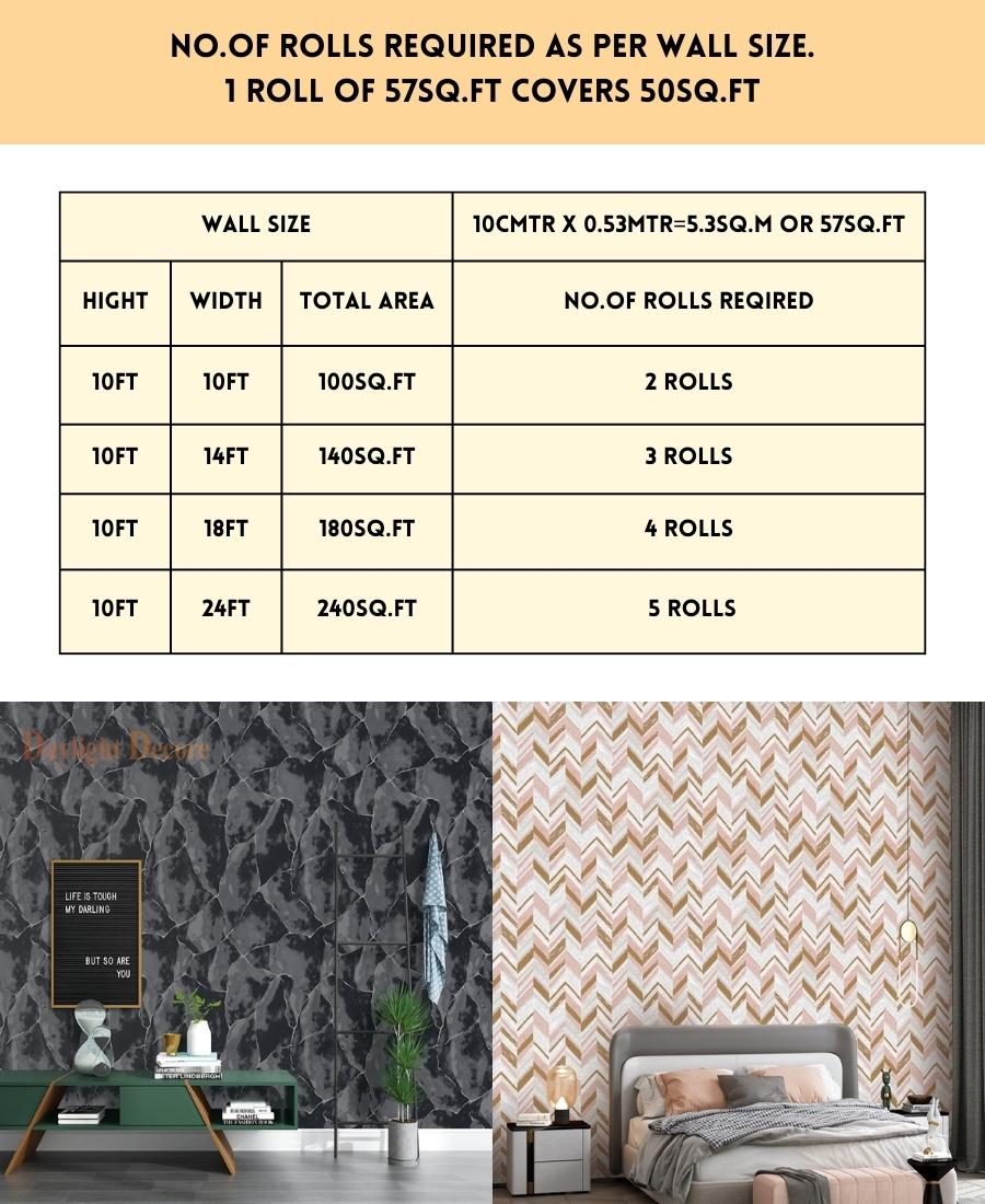 Plan & Textured Mix Colour Wallpaper Roll for Wall Covering Living Room, Bedroom Wall Tejas