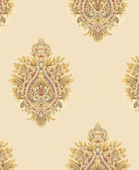 Excel Beige Golden Damask Design Wallpaper Roll for Covering Living Room, Bedroom Walls 57 Sqft - Z102-2