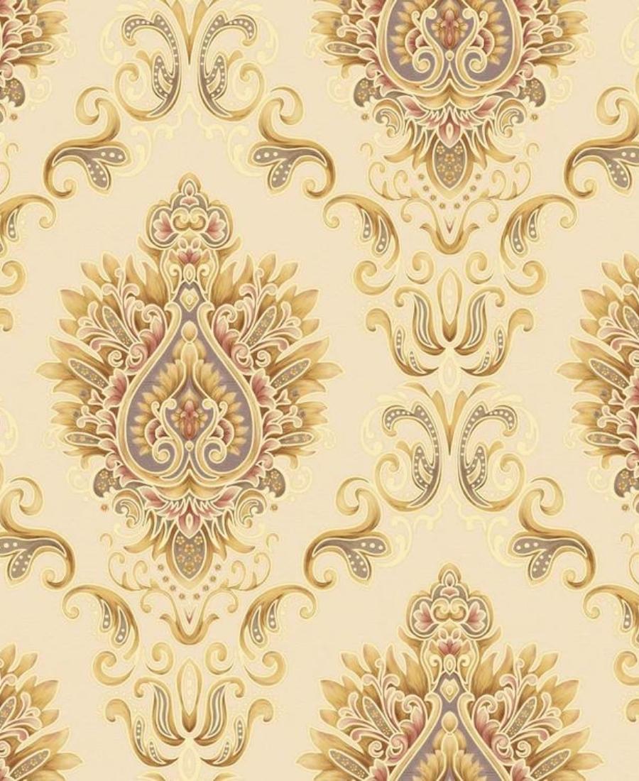 Excel Damask Design Beige Color Wallpaper Roll for Covering Living Room, Bedroom Walls 57 Sqft