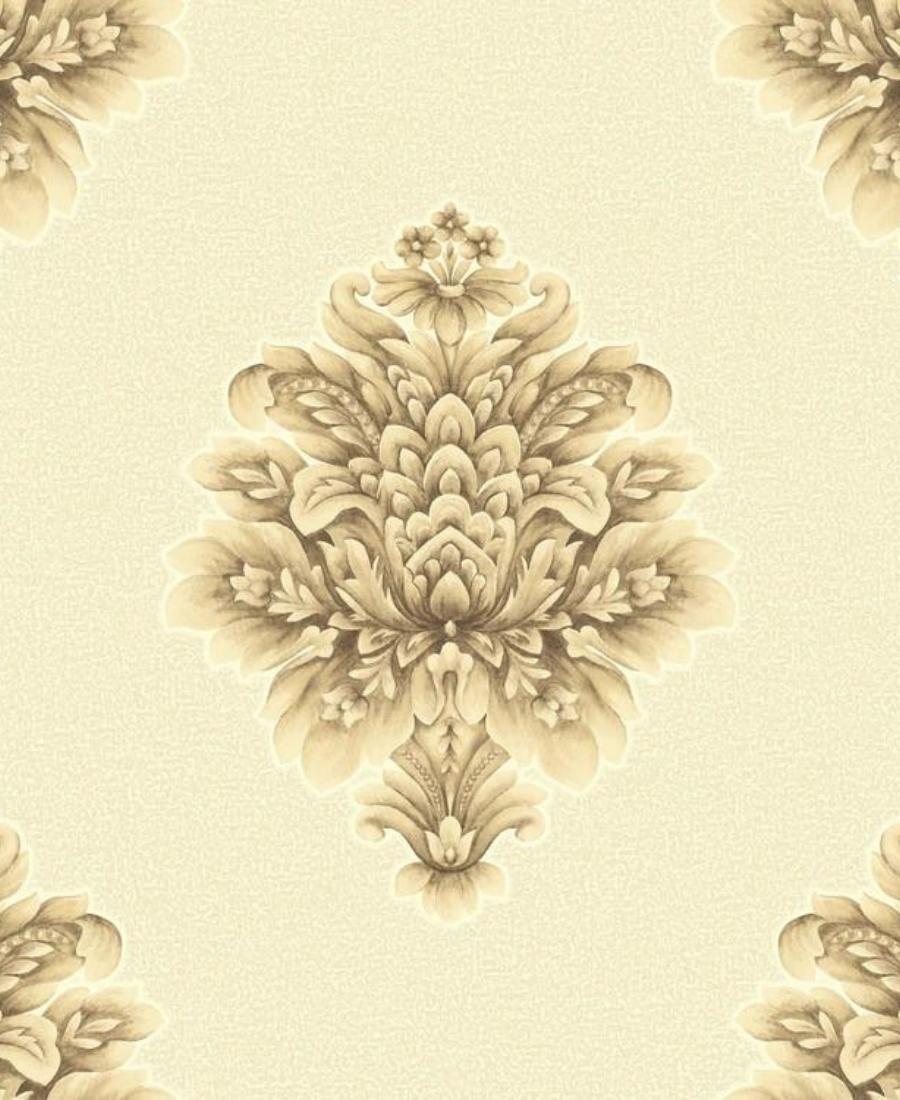 Excel Damask Design Beige Background Wallpaper Roll for Covering Living Room, Bedroom Walls 57 Sqft