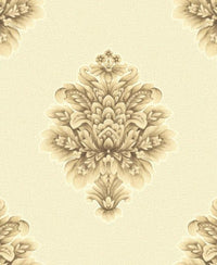 Excel Damask Design Beige Background Wallpaper Roll for Covering Living Room, Bedroom Walls 57 Sqft