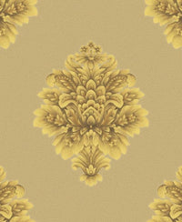 Excel Damask Design Golden Background Wallpaper Roll for Covering Living Room, Bedroom Walls 57 Sqft