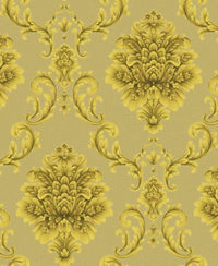 Excel Damask Design, Golden Color Wallpaper Roll for Covering Living Room, Bedroom Walls 57 Sqft