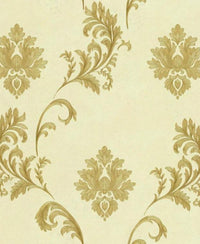 Excel Golden Damask Cream Color Wallpaper Roll for Covering Living Room, Bedroom Walls 57 Sqft