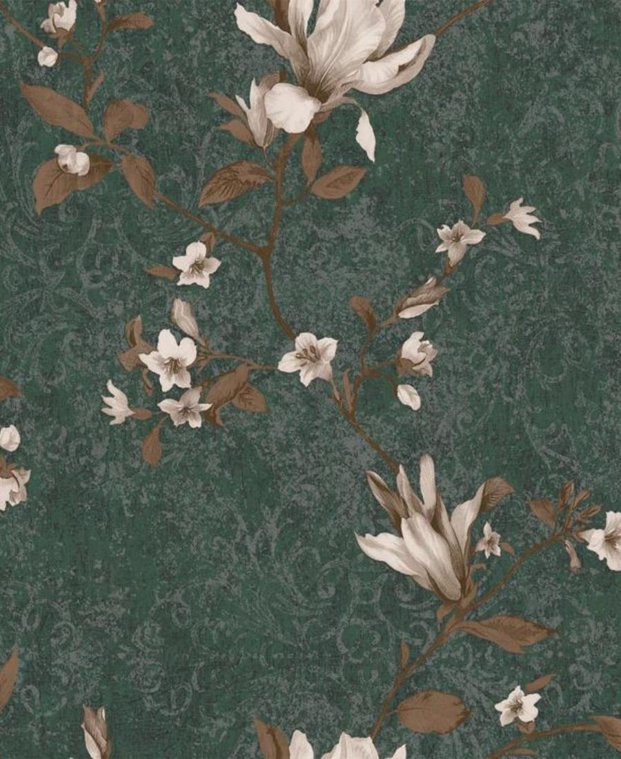 Excel Green Floral Design Wallpaper Roll for Covering Living Room, Bedroom Walls 57 Sqft