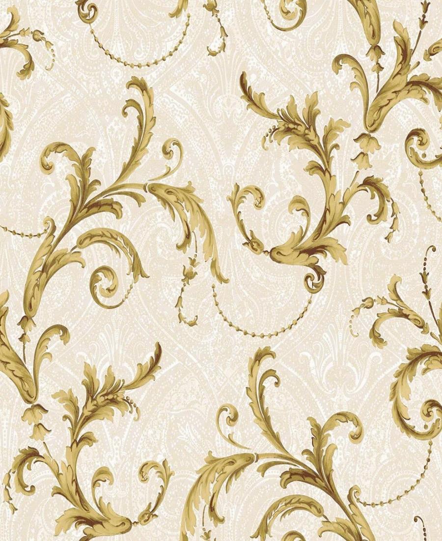 Excel Damask Design Golden Beige Mix Color Wallpaper Roll for Covering Living Room, Bedroom Walls 57 Sqft