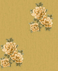 Floral Beige Yellow Embossed Wallpaper