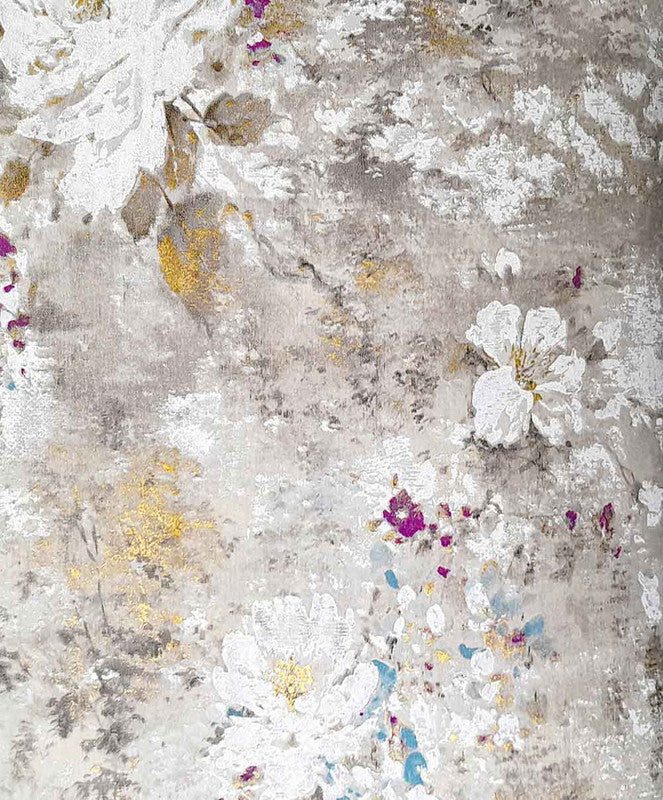 Beautiful Pin Mix Gray Texture Floral Design STC Wallpaper 