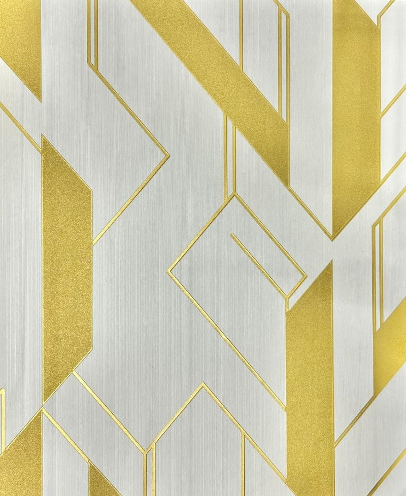 Beige Golden Mix Geometric Design Wallpaper FE3073