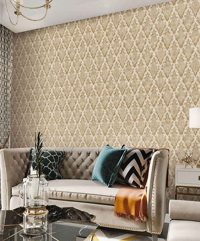 Clasical Damask Copper Wallpaper for Wall