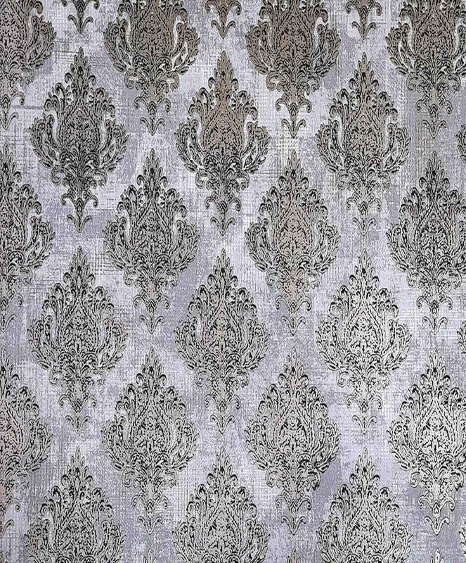 Damask Copper Gray Textured Lisbon Wallpaper for Wall Decor