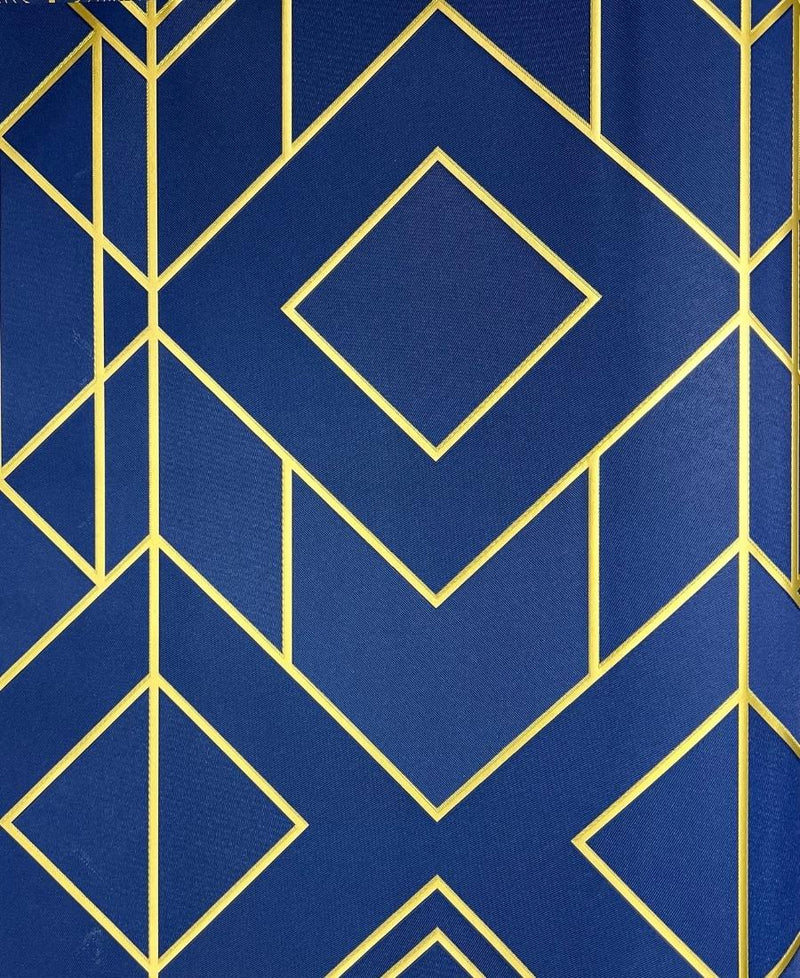 Dark blue golden stripe geometric design wallpaper for wall FE3031
