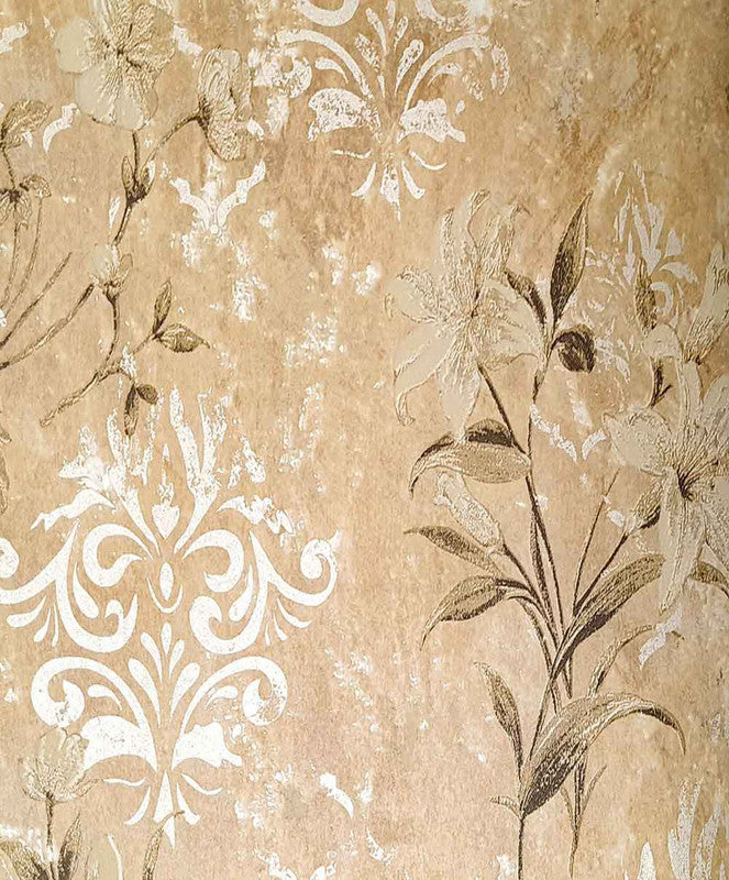 Golden Floral Foil Tone Wallpaper for lisbon