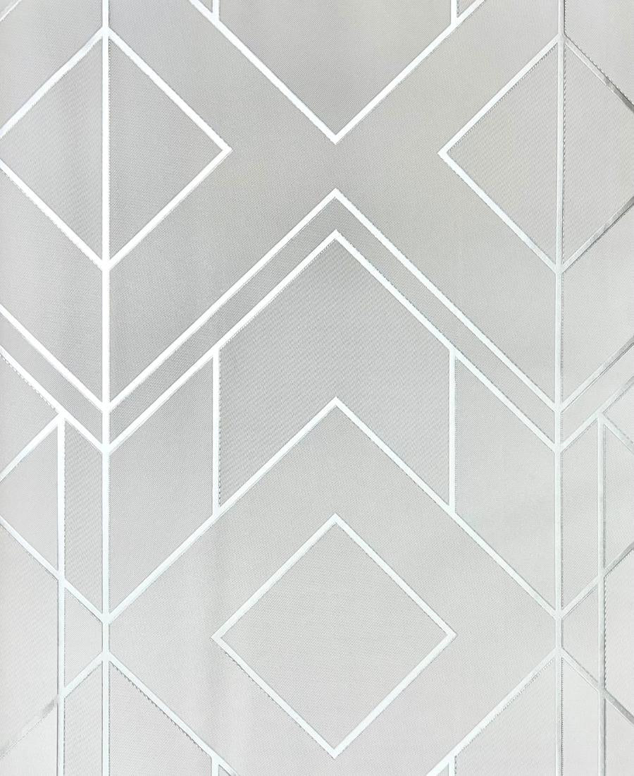 Gray Silver Stripe Geometric Design Wallpaper FE3034