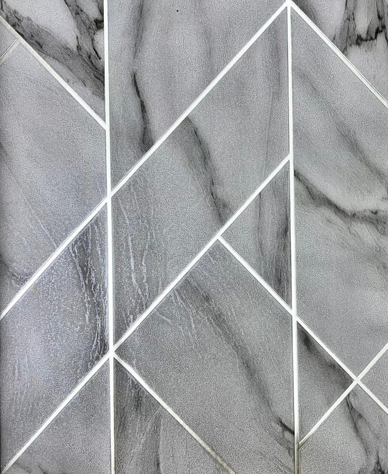 Mystic Metallic Gray & Silver Stripe Marvel Wallpaper FE3013