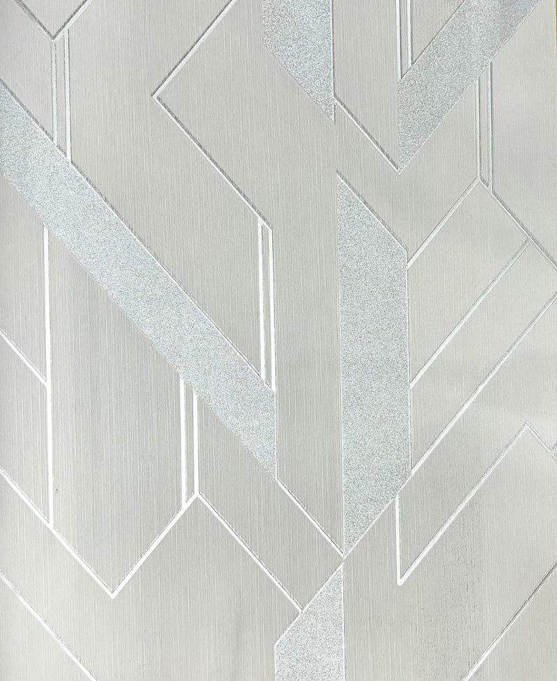 Silver Geometric Design Wallpaper for Walls FE3072