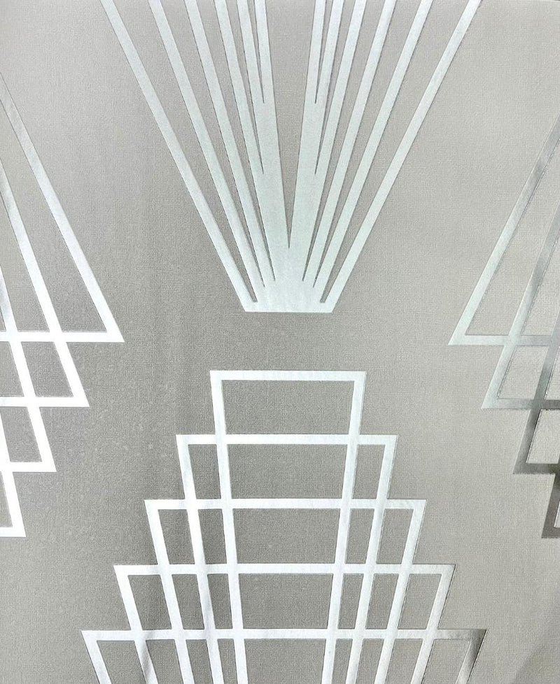Silver Stripe Geometric Design Wallpaper FE3054