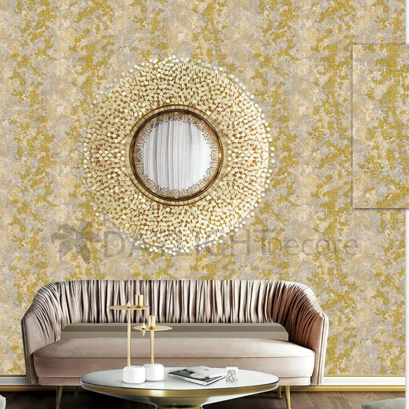 Yellow Textured Wallpaper Roll for Wall Covering Living Room, Bedroom Wall Tejas